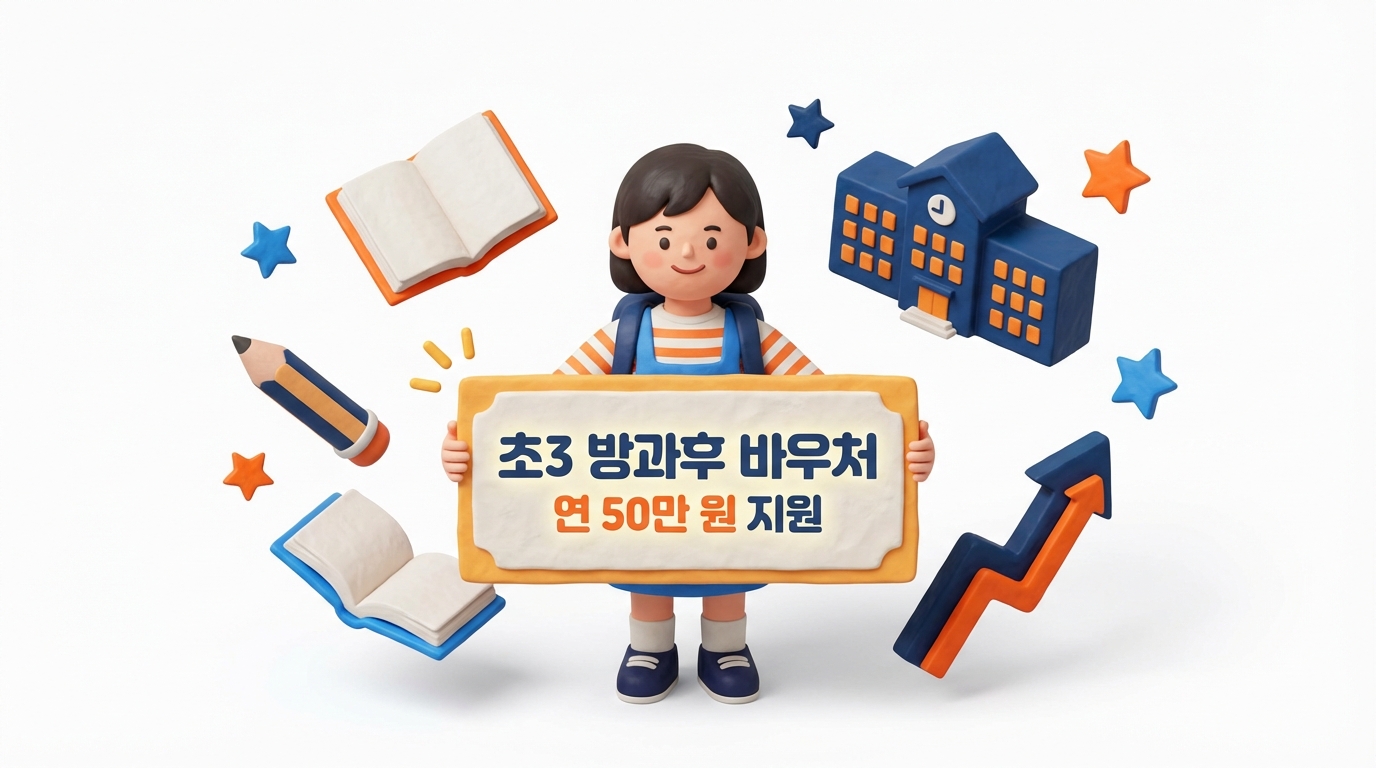 [2026 늘봄학교 개편] 초등학교 3학년 50만 원 바우처 지원 및 학년별 혜택 분석