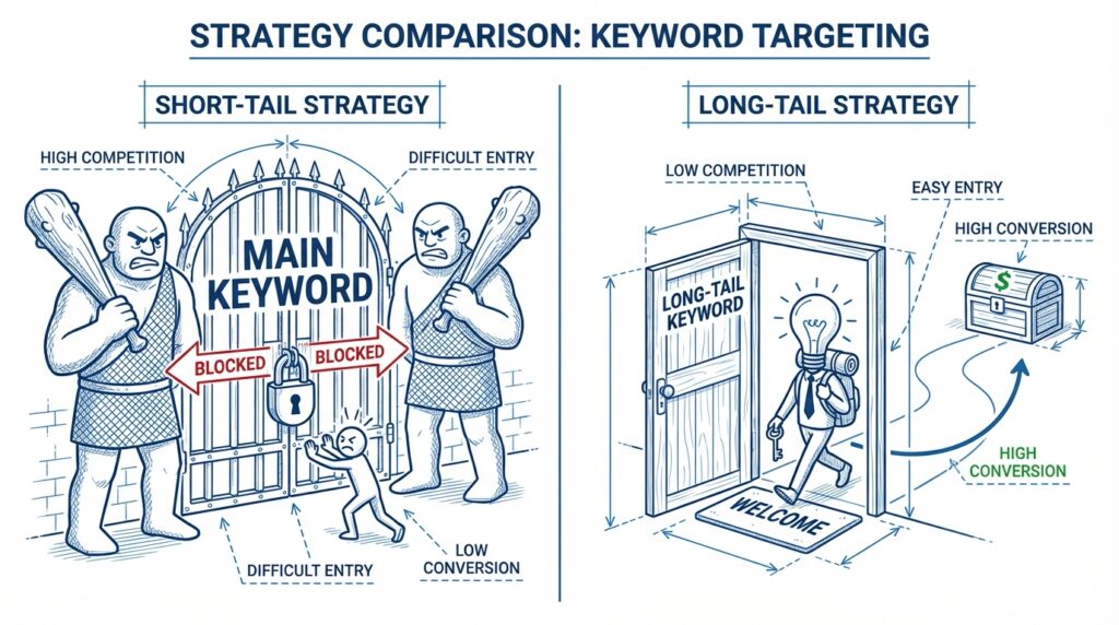 롱테일 키워드 전략 경쟁이 낮은 세부 키워드 공략