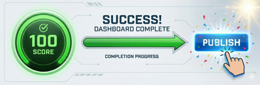 SEO 점수 확인 및 발행 최종 단계 헤더형 배너