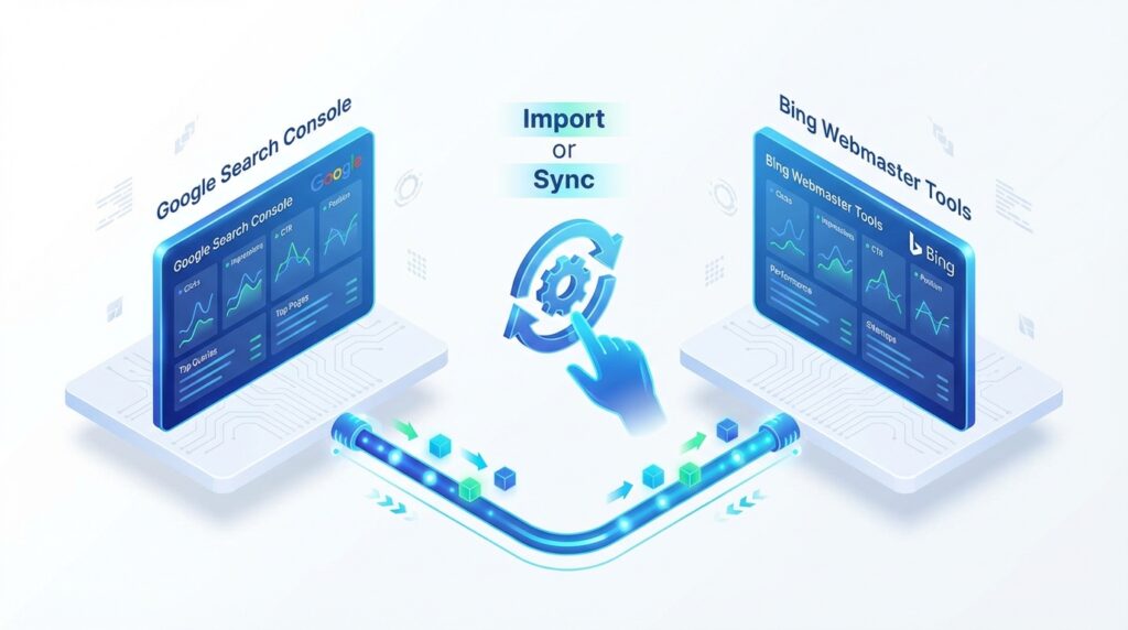 구글 서치 콘솔 데이터를 빙 웹마스터 도구로 원클릭 동기화하는 과정