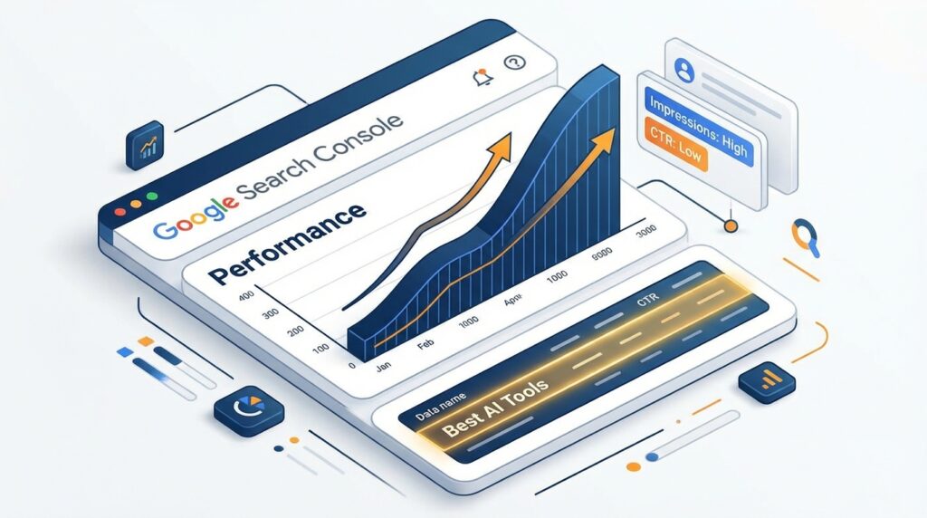 구글 서치 콘솔 실적 리포트에서 노출수는 높지만 클릭률이 낮은 키워드 분석