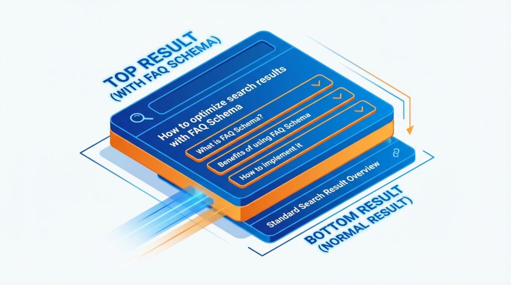 FAQ 스키마 적용 전후 구글 검색 결과 화면 점유율 비교