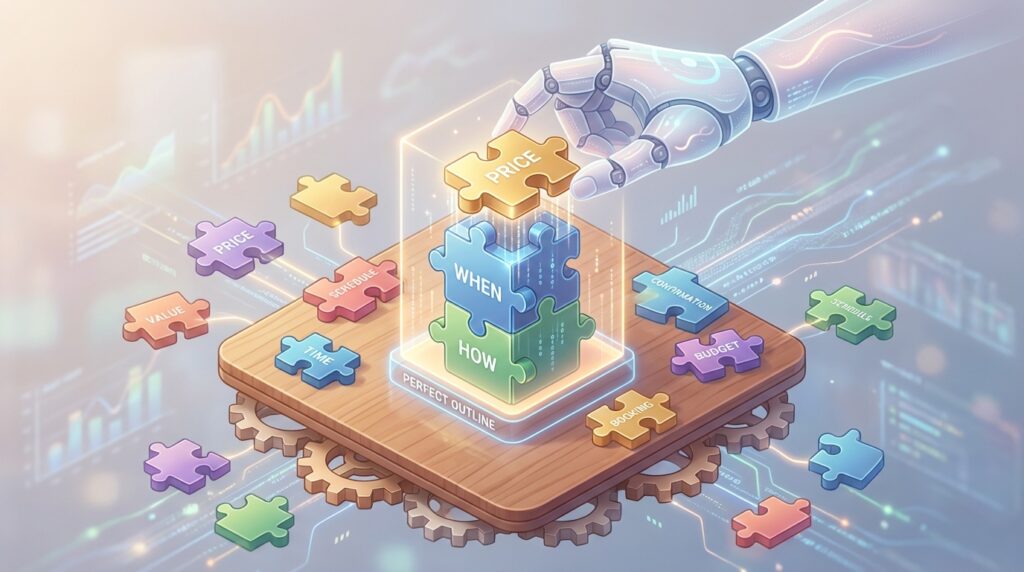 수집한 키워드를 논리적인 글 목차로 재배열하는 템플릿