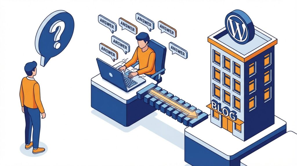 네이버 지식인 질문 답변을 통한 블로그 외부 유입 전략 일러스트