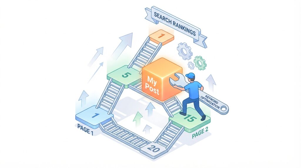 검색 결과 2페이지에 있는 글을 1페이지로 끌어올리는 타격 거리 전략