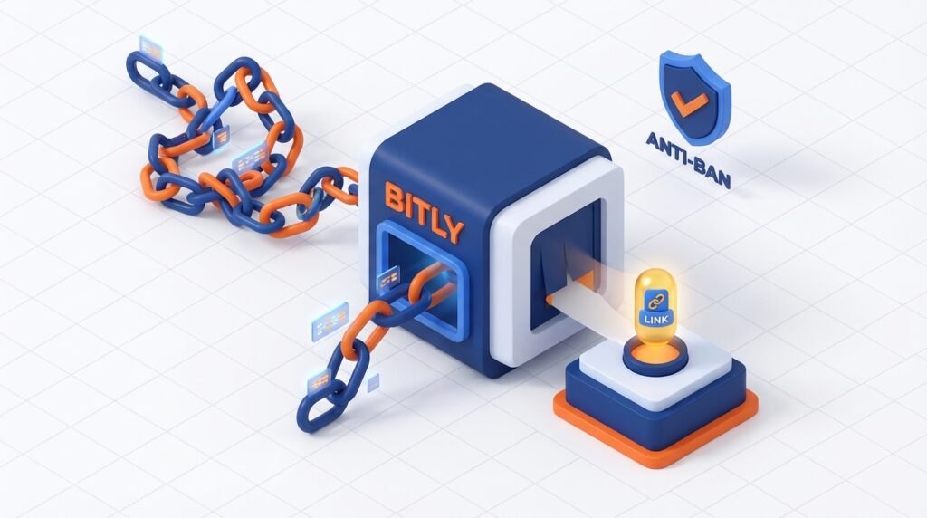 긴 URL을 단축 URL로 변환하여 스팸 차단을 피하는 과정 일러스트